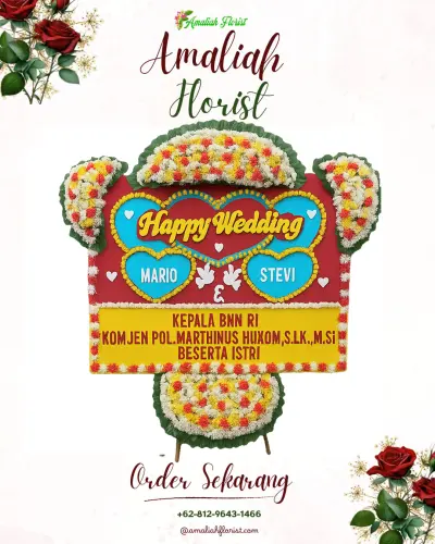 Karangan Papan Bunga Pernikahan di Kaliwadas